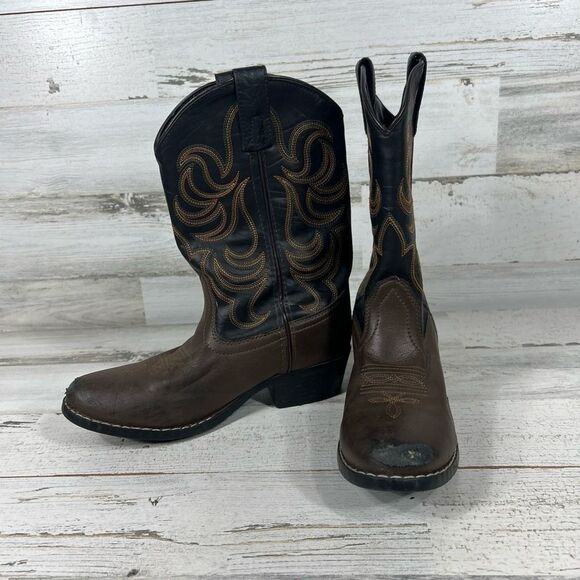 Smoky Mountain Monterey Series Youth Western Boot Kids Brown Black Size 4 - Picture 5 of 8
